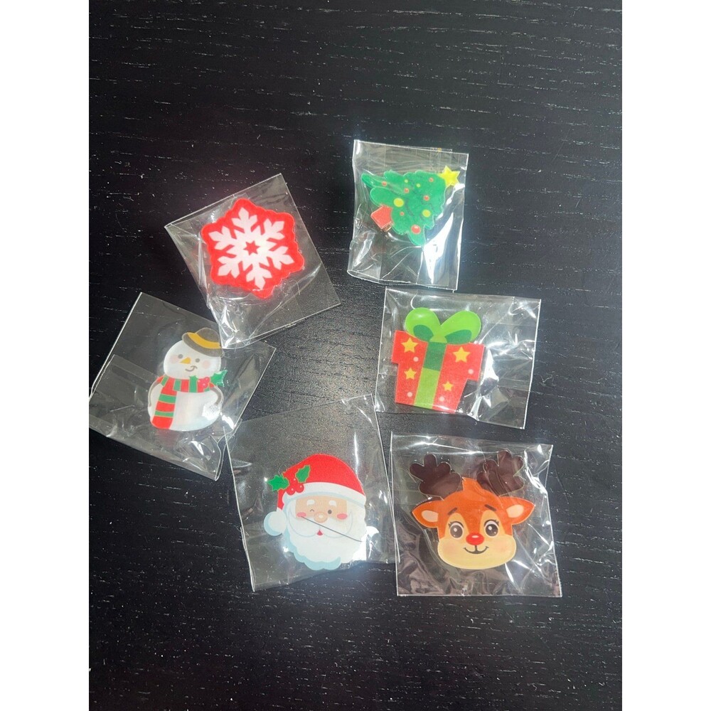 6 Christmas barrettes